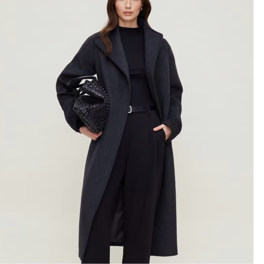 Belted Wool Wrap Coat TAN